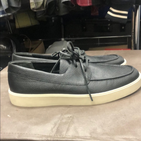 Vince Other - Vince “Todd” Black Leather Deck Shoes